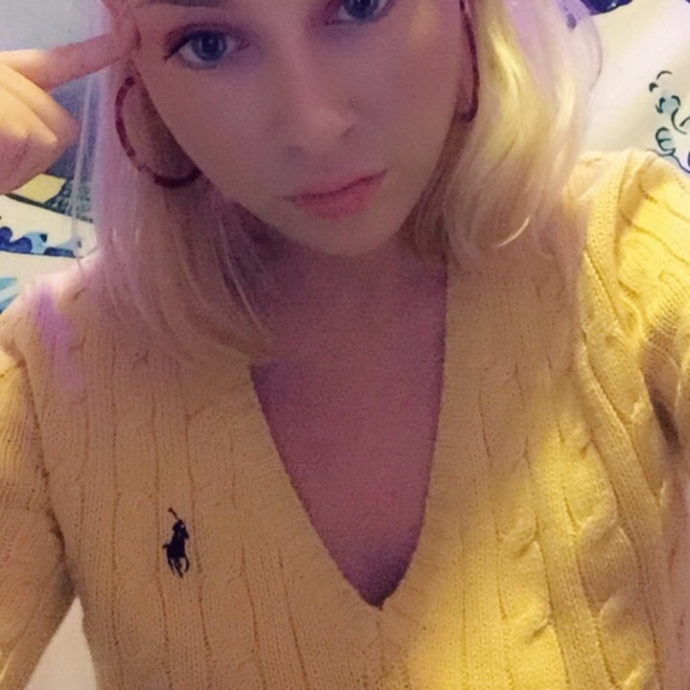 Ralph Lauren Sport yellow V Neck Sweater